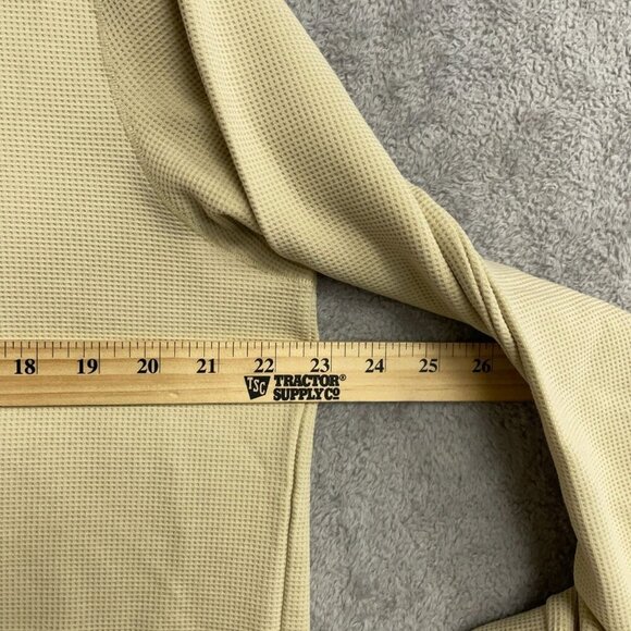 NEW Quiksilver Men's L Tan Waffle Hooded Pullover Sweatshirt Stretch - Picture 4 of 10
